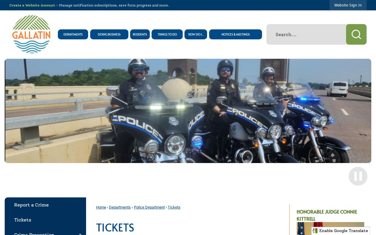 Gallatin court docket official ticket instructions