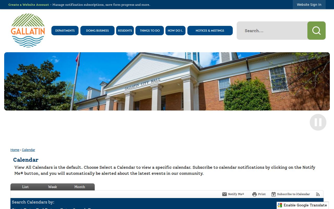Gallatin court docket municipal calendar event